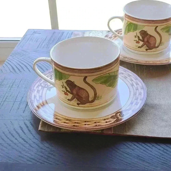 Cup AND SAUCER SET BEAUTIFULLY PORCELAIN  SET BY AMERICAN ATELIER VINTAGE COLLEC - Picture 3 of 6